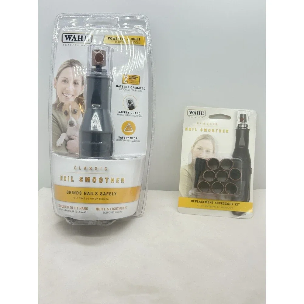 Wahl 5971 Classic Nail Smoother, Battery Operated Nail Drill for Pets‎ + Refills